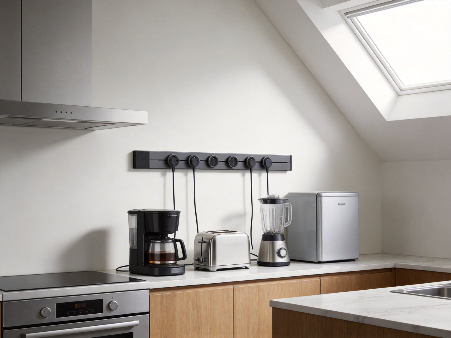 Come organizzare i piccoli elettrodomestici con il Power Track e le prese elettriche mobili